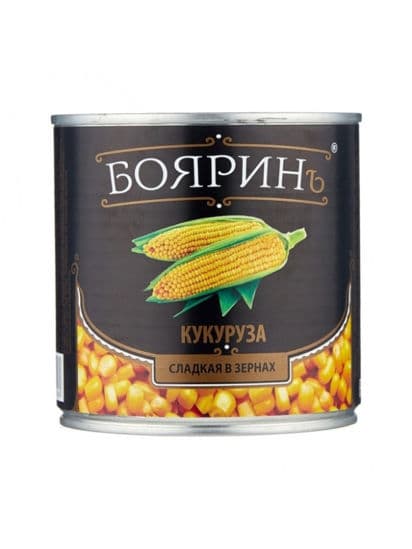 Кукуруза сладкая в зернах Бояринъ, 425мл/370гр ж/б