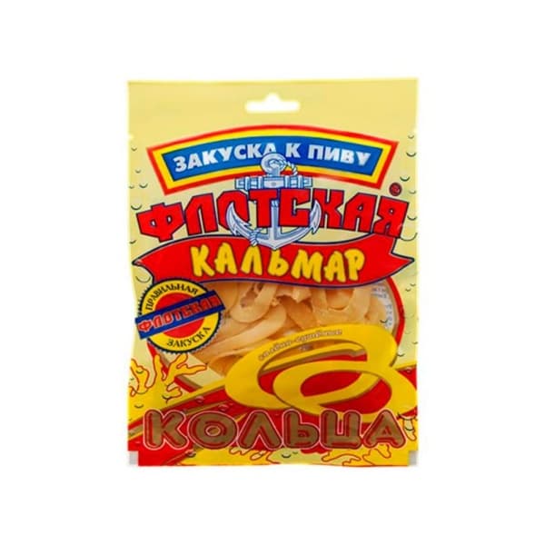 Кольца кальмара солёно-сушеные Флотская, 36г