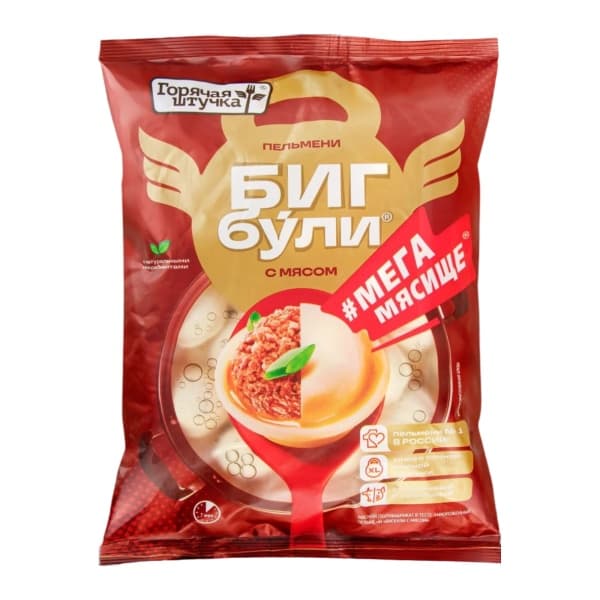 Пельмени Бигбули Мегамясище с мясом Горячая штучка, 400гр 