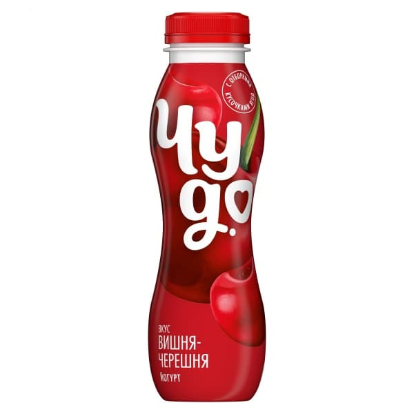 Йогурт питьевой вишня, черешня Чудо 1,9% 260г