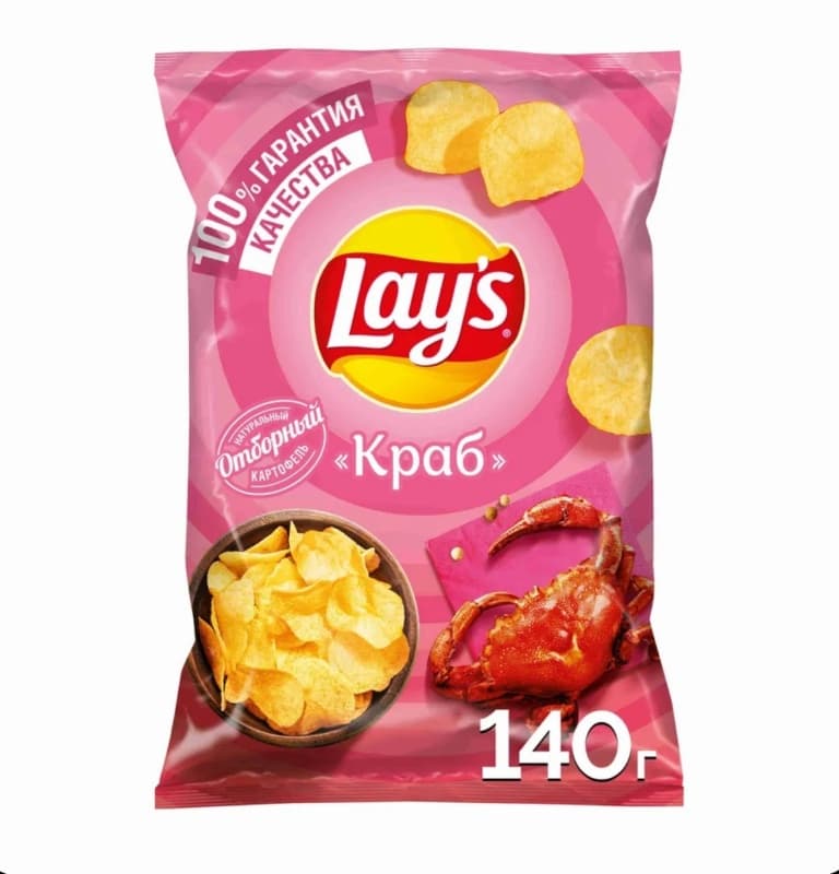 Чипсы картофельные Lays Краб, 140 г