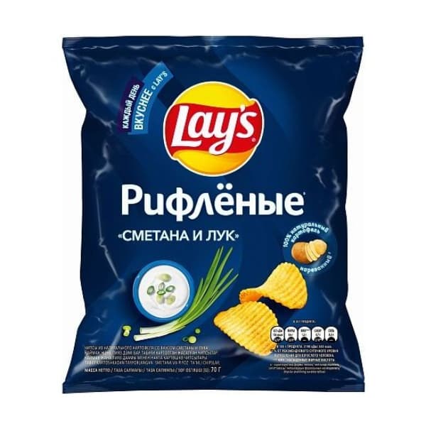 Чипсы картофельные Lays Сметана Лук 140г