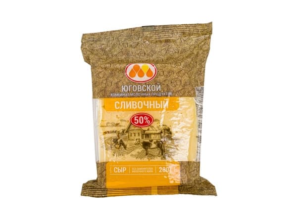 Сыр Сливочный 50% Юговской, 200 гр.