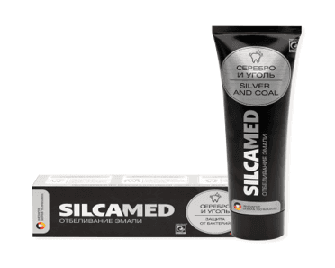 Зубная паста Серебро и уголь SILCAMED, 130 г