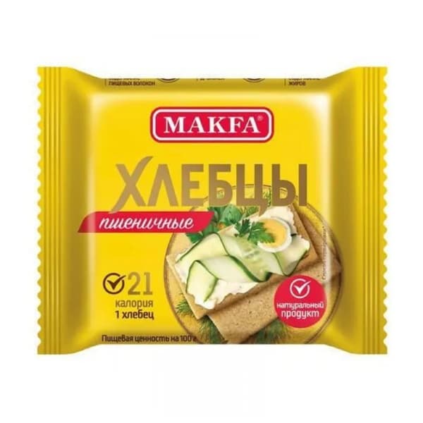 Хлебцы хрустящие запеченные пшеничные Макфа 60г