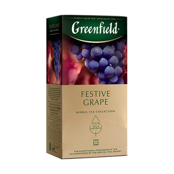 Чай травяной в пакетиках (2гx25п) со вкусом и ароматом винограда ГРИНФИЛД Festive Grape