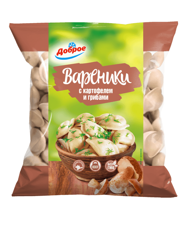 Вареники с картофелем и грибами Доброе, 800гр