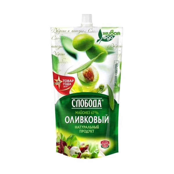 Майонез Оливковый 67% Слобода 400мл д/п