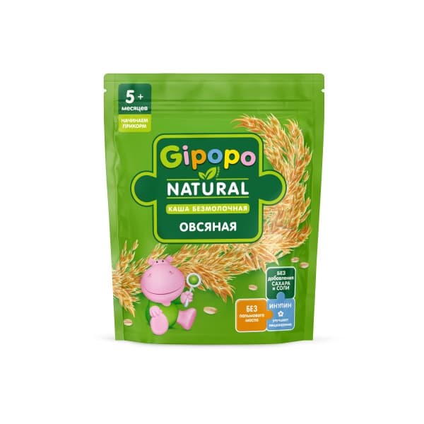Каша сухая безмолочная GIPOPO Овсяная 180 г пауч