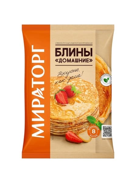 Блины Домашние без начинки замороженные Мираторг, 400г