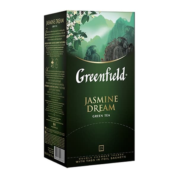 Чай зеленый в пакетиках (2гx25п) с ароматом жасмина ГРИНФИЛД Jasmine Dream