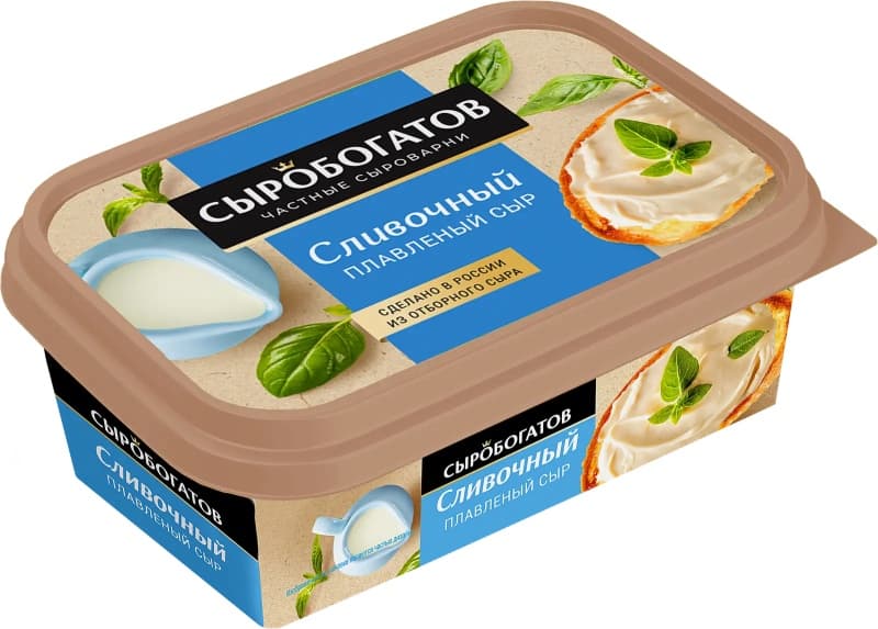 Сыр плавленый сливочный 50% жирности Сыробогатов, 200г