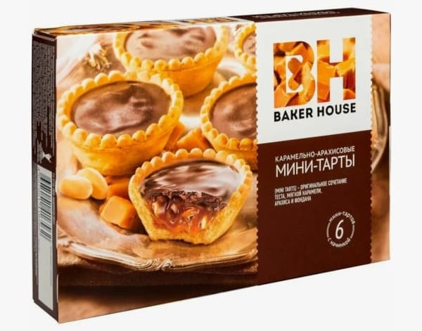 Мини-тарты карамельно-арахисовые Baker House, 240г