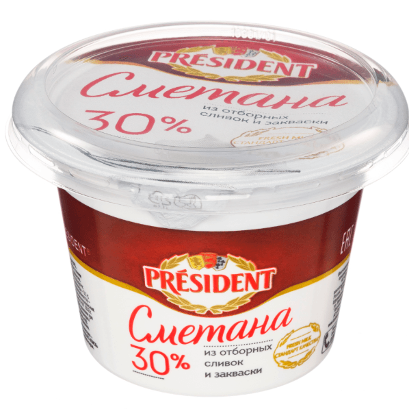 Сметана 30% PRESIDENT, 180гр 