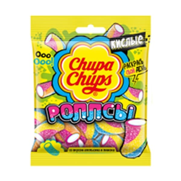 Мармелад жевательный Чупа Чупс Кислые роллсы апельсин-лимон 70гр 