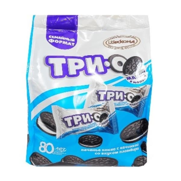 Печенье Трио с какао с начинкой со вкусом пломбира Акконд 280г