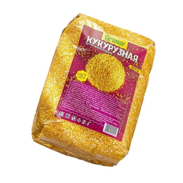 Крупа кукурузная шлифованная "Крымская деревня" 0,8кг