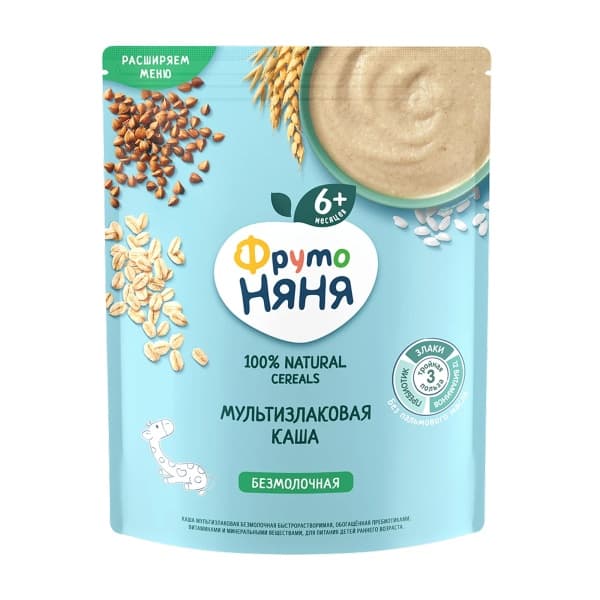 Каша безмолочная мультизлаковая ФрутоНяня, 200г