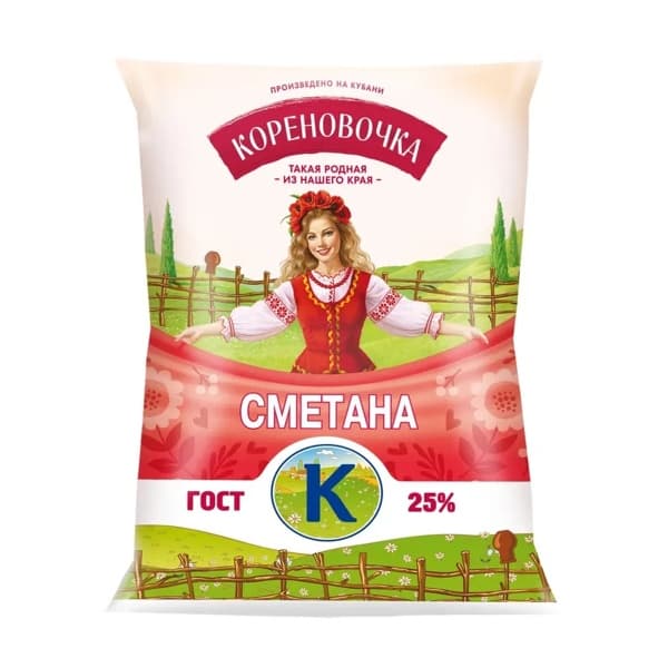 Сметана 25% Кореновочка, 400 г