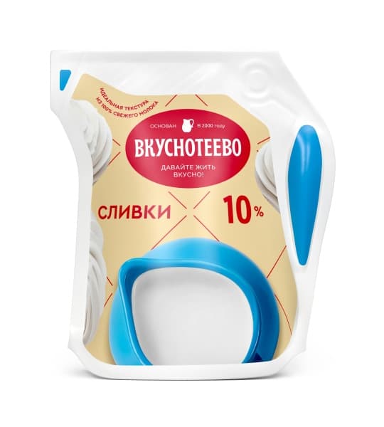 Сливки ультрапастеризованные Вкуснотеево 10% , 125г