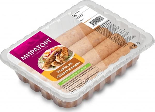 Колбаски для гриля Шашлычные замороженные Мираторг, 400 г