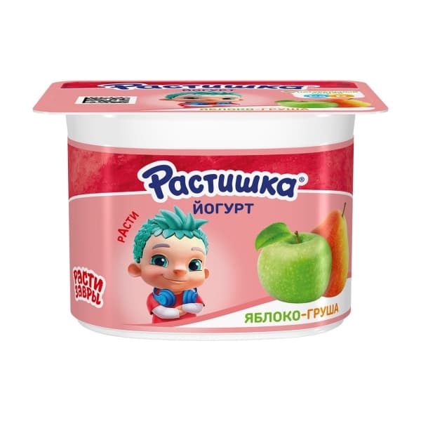 Йогурт Растишка с яблоком и грушей 3%, 110г