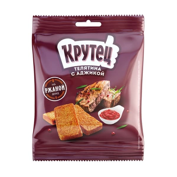 Гренки КРУТЕЦ Телятина с аджикой, 80 г