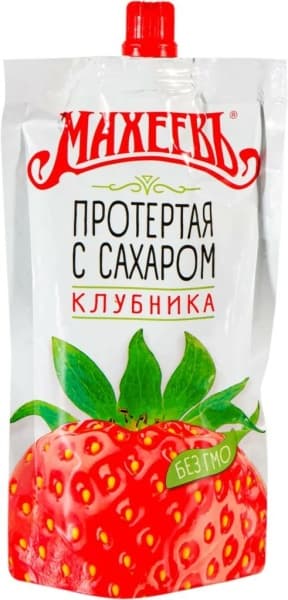 Ягоды протёртые с сахаром Клубника МАХЕЕВЪ, 300гр д/п