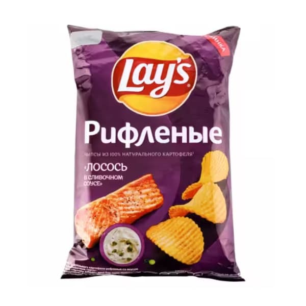 Чипсы картофельные Lays Рифл Лосось Сливочный Соус 140г