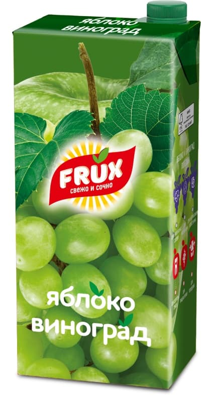 Напиток сокосодержащий яблоко-виноград Frux, 1л 