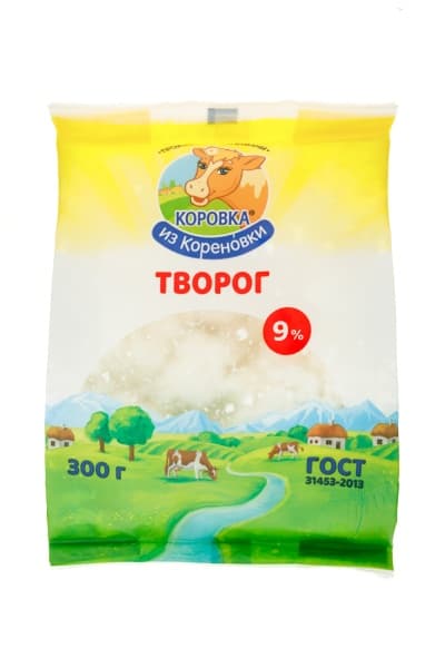Творог 9% Коровка из Кореновки, 300 г
