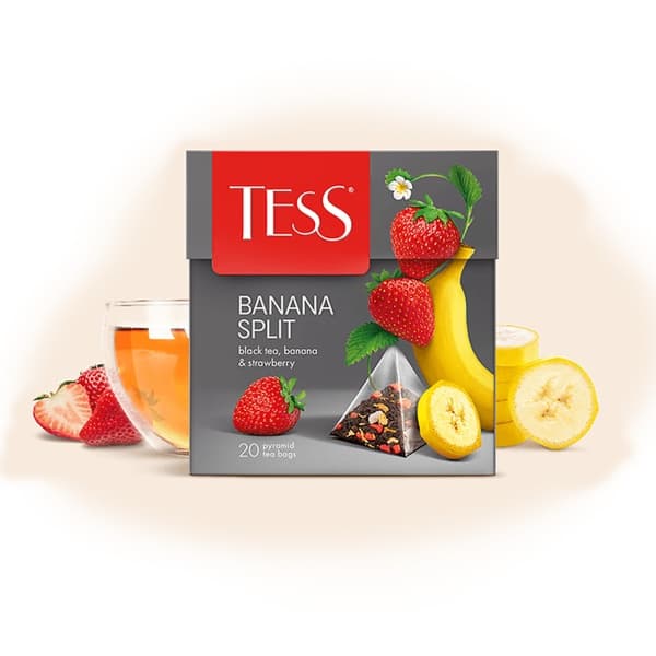 Чай черный в пакетиках (1,8гx20п) с ароматом банана и клубники ТЕСС Banana split