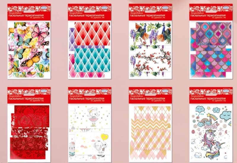 Набор термоэтикеток для декорирования яиц Домашняя кухня, 6 шт в ассортименте