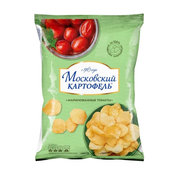 Чипсы со вкусом маринованных томатов Московский картофель 60г