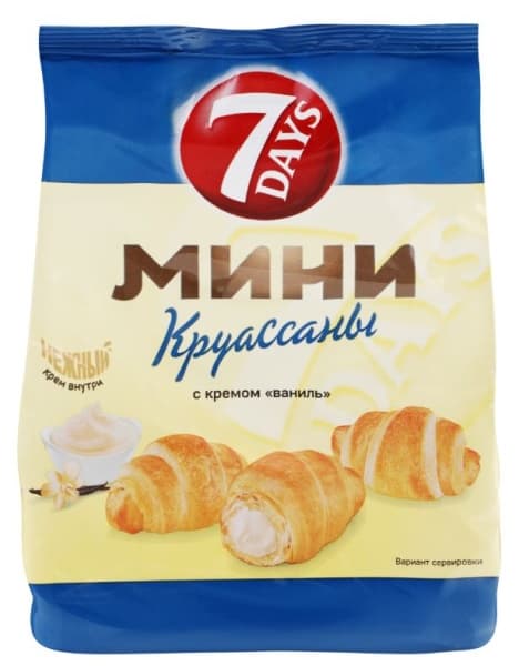Мини круассаны c кремом "Ваниль" 7DAYS, 123гр