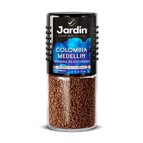 Кофе растворимый сублимированный ЖАРДИН Colombia Medellin, 95г ст/б