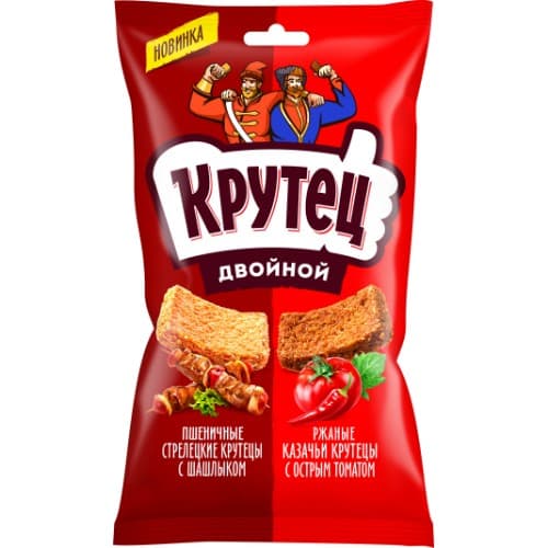 Смесь Гренок пшенично-ржаные Шашлык + ржаные Томат Спайси Крутец, 100гр