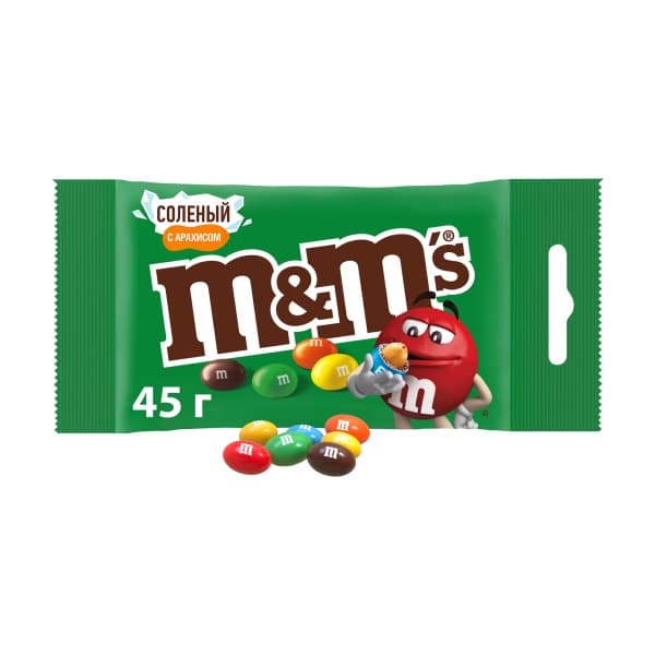 Драже арахис соленый в молочном шоколаде M&M`s 45г