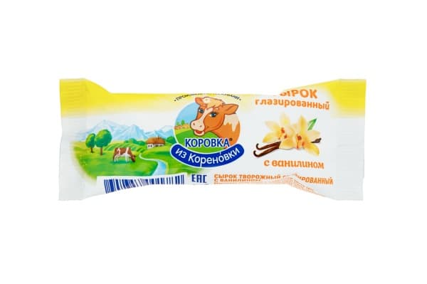 Сырок творожный с ванилином глазированный 18% Коровка из Кореновки, 40 г