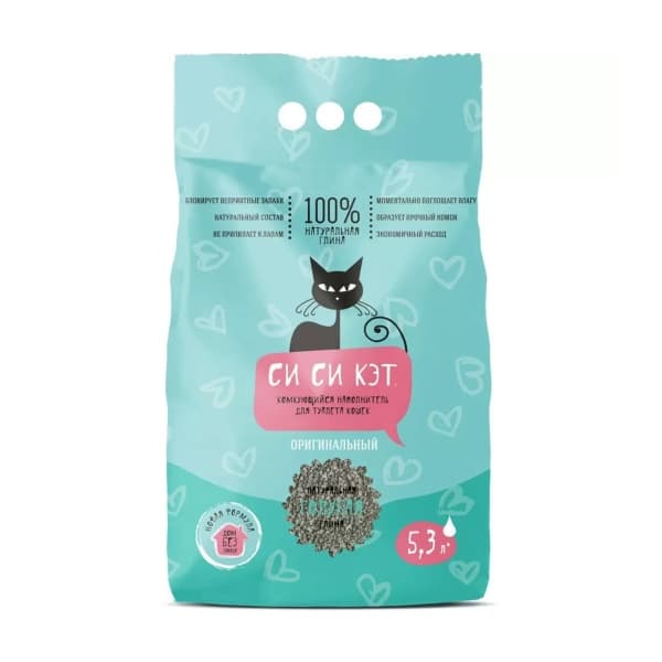 Наполнитель комкующийся для туалета кошек CиСиКэт, 5,3л