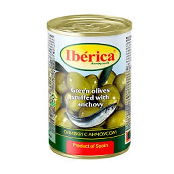 Оливки Iberica с анчоусом, 300 гр ж/б 
