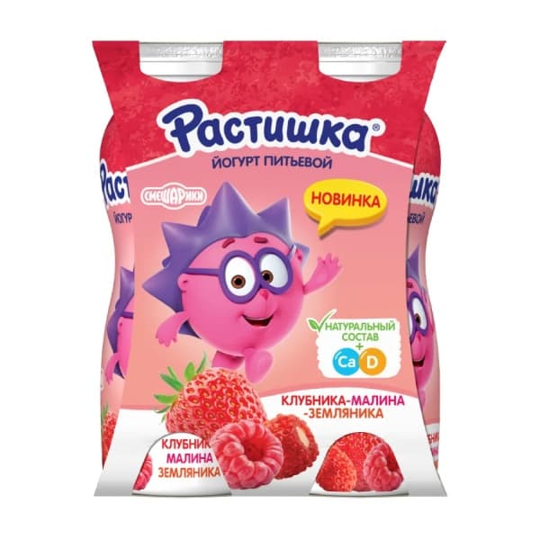 Питьевой йогурт Растишка Клубника-малина-земляника, 90г