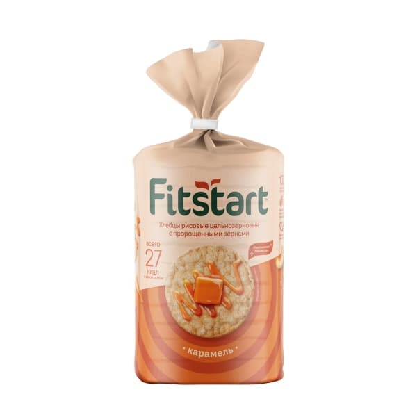 Хлебцы Карамель рисовые FITSTART, 100гр  