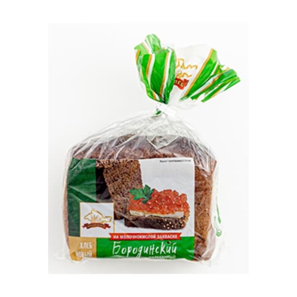 Хлеб Бородинский новый формовой нарезка 400гр Крымхлеб
