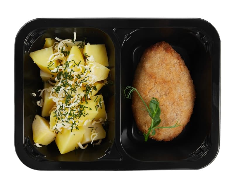 Котлета домашняя с картофелем отварным с зеленью, 220гр