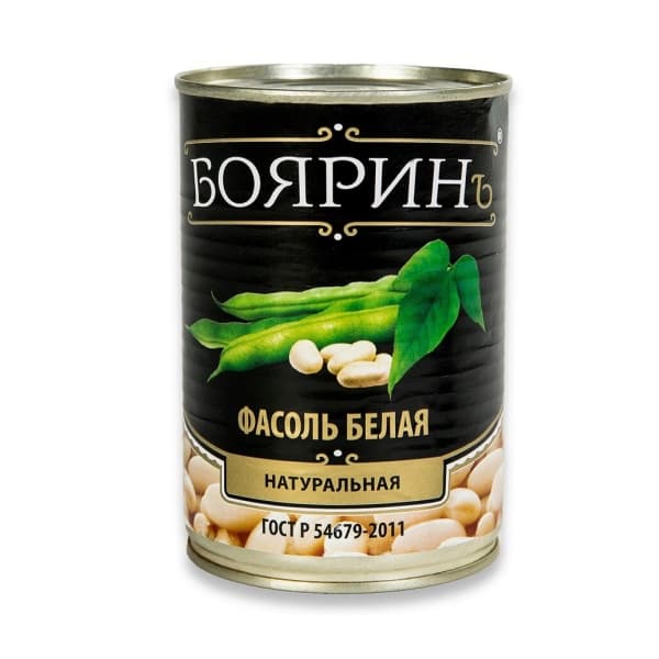 Фасоль белая натуральная Бояринъ, 425мл ж/б