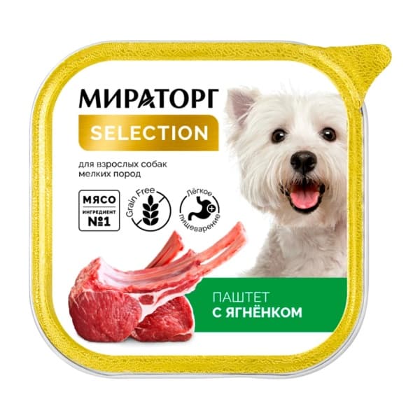 Паштет для взрослых собак мелких пород с ягненком Мираторг, 100 г