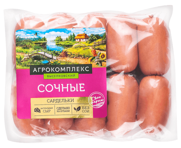 Сардельки Сочные Агрокомплекс 0,42кг