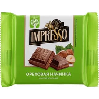 Шоколад молочный с ореховой начинкой IMPRESSO, 75гр