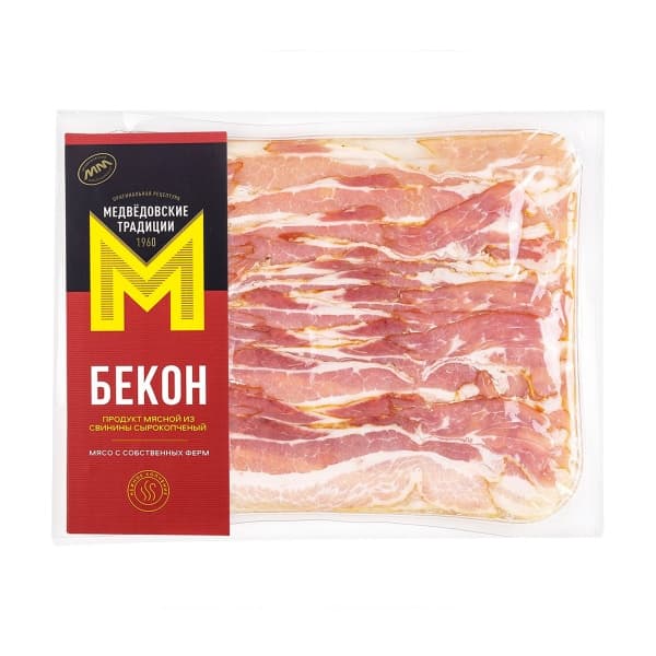 Бекон свиной сырокопченый Медвёдовские Традиции, 200г